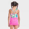 Girls' Seaside Hibiscus Floral Printed One Piece Swimsuit Set - Cat & Jack™ - 4 of 4