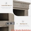 Home Office 5 Tier Book Shelf with Cabinet, 68.7" Tall Modern Farmhouse Bookcase w/ Doors and Adjustable Shelf, Wooden Storage Organizer Shelving Unit - 3 of 4