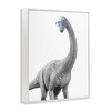 Stupell Industries Cute Monochrome Longneck Dinosaur Blue Glasses Design, 14" x 11" - 3 of 4