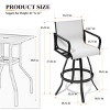 Crestlive Products Swivel Bar Stools Set of 2 Indoor Outdoor Bar Height Chairs with Sunbrella Fabric and Aluminum Frame - 3 of 4