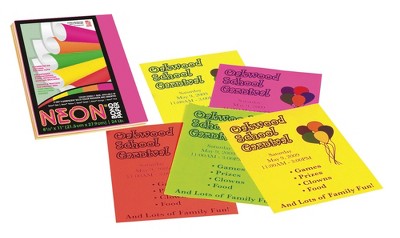 Pacon Neon Multi-purpose Paper, 8-1/2 X 11 Inches, 24 Lb, Assorted Neon  Colors, Pack Of 100 : Target