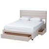 Braylon Fabric and Wood 3 Drawer Platform Storage Bed Beige/Dark Brown - Baxton Studio - 3 of 4