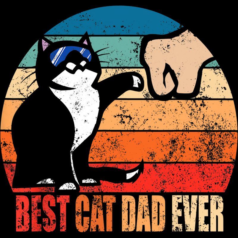 Men's Design By Humans Retro Best Cat Dad Ever By MiuMiuShop T-Shirt, 2 of 3