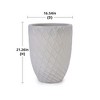 NAYSAYE Planter Ceramic Flowerpot Modern Design for Indoor Outdoor Garden, White, 16.54"*16.54"*21.26" - 3 of 4