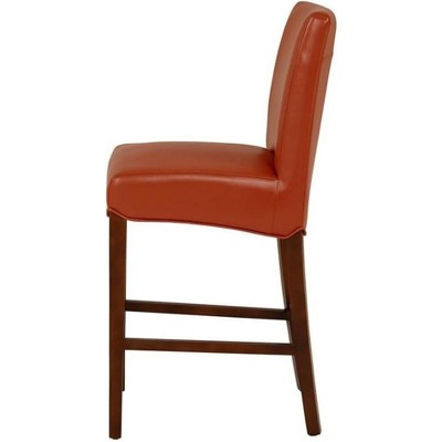 Adjustable Pumpkin Leather Saddle Style Counter Stool