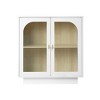 Modern Buffet Cabinet with 2 Doors Acrylic, Bar Cabine with Adjustable Shelf, Coffee Bar Cabinet with Golden Handles for Living Room, Kitchen White - 2 of 4