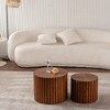 TOAOTBNBO Classic Coffee Table, Living Room Table with Circular Design, Contemporary Coffee Tables for Apartment, Walnut - 4 of 4