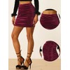 Allegra K Women's Velvet Party Bodycon Mini Ruched Skirt - 2 of 4