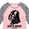 Girls' - Star Wars - Sketch Darth Vader Shirt Tail Raglan Graphic T-shirt - 2 of 3