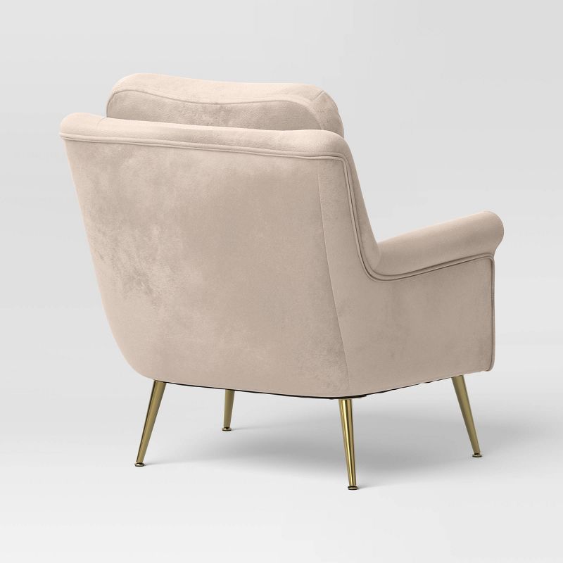 Carmine Luxe Arm Accent Chair with Brass Legs - Threshold™, 5 of 14