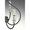Progress Lighting, Whisp Collection, 4-Light Chandelier, Graphite Finish, Scrolled Frame, No Shade - 3 of 4