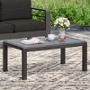 Outdoor Aluminum Coffee Table,Rectangular Patio Coffee Table with Weather Resistant Frame,Modern Coffee Table for Living Space-Coolbibila - 3 of 4