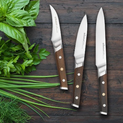 Harley 14-Piece Medium Wood and Steel Knife Block Set