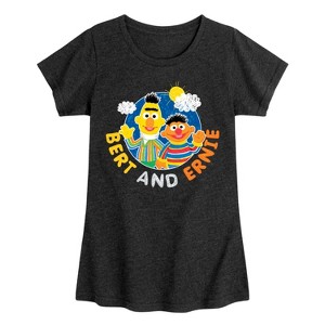 Girls' - Sesame Street - Bert And Ernie Fitted Short Sleeve Graphic T-Shirt - 1 of 4