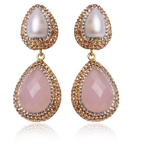 Jewels By Sunaina Pink Pearl Earrings Target