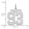 Black Bow Jewelry 14k White Gold, Jersey Collection, Medium Number 93 Pendant - 2 of 3