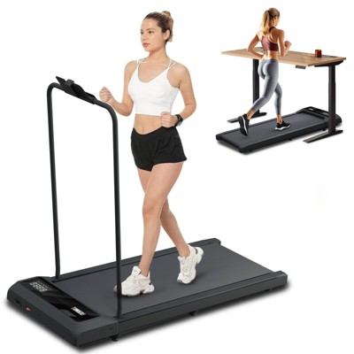 VisioGear Home Gyms, Home Foldable Treadmills with Handle for Living Room, Black & Blue, 43.1"*18.5"*4.3"