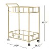 Outdoor Metal Mobile Bar Cart,Patio Serving Cart With Tempered Glass Shelves,Kitchen Cart With Wheels For Kitchen Dining Room-Coolbibila - 4 of 4