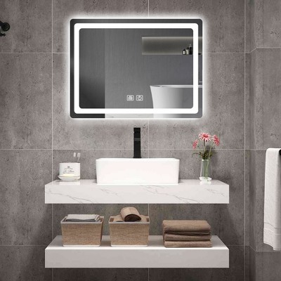 ALEXOUN 31in Single Bathroom Vanity Mirror in Polished Crystal Rectangle Bathroom Vanity Mirror for Bathroom Wall Vanity Mirrors (Mirror Only)