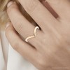 Pompeii3 Curved V Shape Solid Contour Guard Wedding Band in 14k White Yellow or Rose Gold - 3 of 4