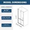 NicBex Shower Door  33.4" Wx72" H Pivot Tub Shower Doors with 1/4" (6mm) Tempered Glass Door and 304 Stainless Steel Open Outside, Matte Black - 2 of 4