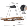 LLHZSY Rustic Wooden Dimmable Integrated LED Linear Pendant Light Adjustable Kitchen Island Lights - W 43 3/10" - 4 of 4