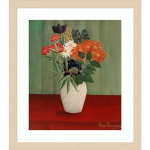 Amanti Art Bouquet De Fleurs by Henri Rousseau Wood Framed Wall Art Print - 1 of 4