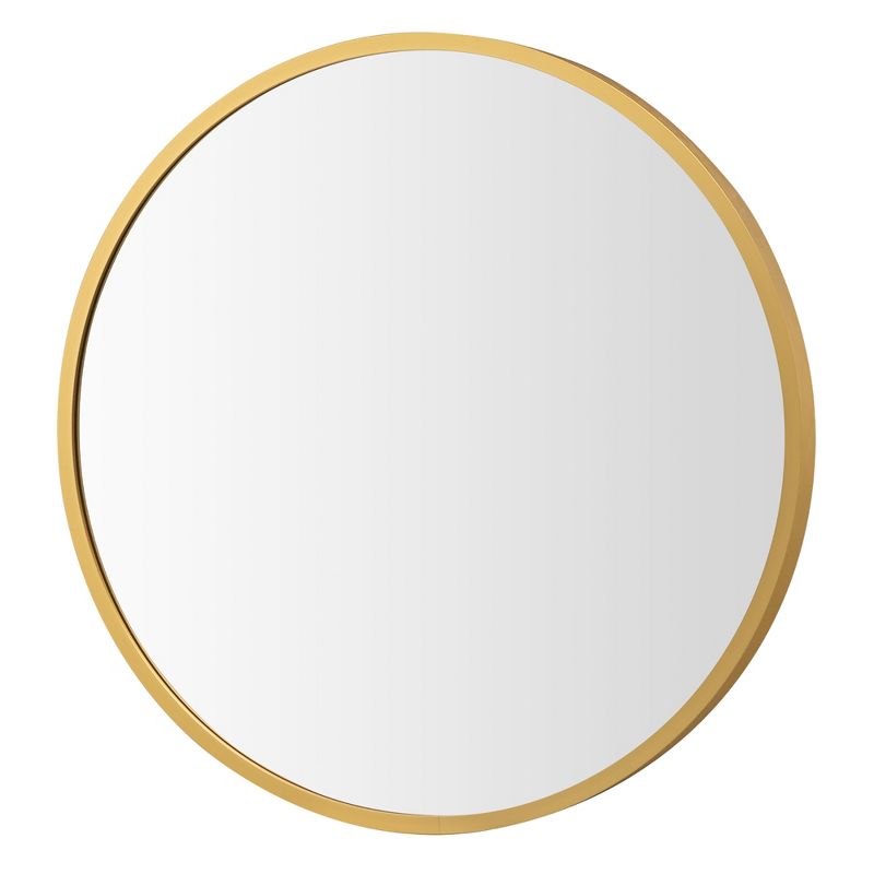 Costway 16''Round Wall Mounted Bathroom Mirror Aluminum Alloy Frame Decor Mirror Gold\Black, 1 of 11