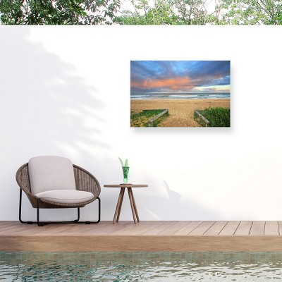 Trademark Fine Art - Beata Czyzowska Young Beach Walk Matted Framed Art