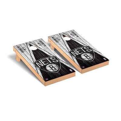 NBA Brooklyn Nets Premium Cornhole Board Triangle Weathered Version