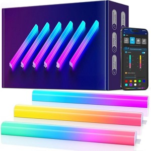 Attop Wall Lights, RGBIC LED Light, Smart Gaming Light Works RGB Light Bar, LED Wall Lights for Bedroom, 2 Panels Set - 1 of 4