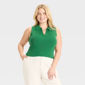 Women's Polo Collar Pullover Sweater Tank - A New Day™ - 1 of 3