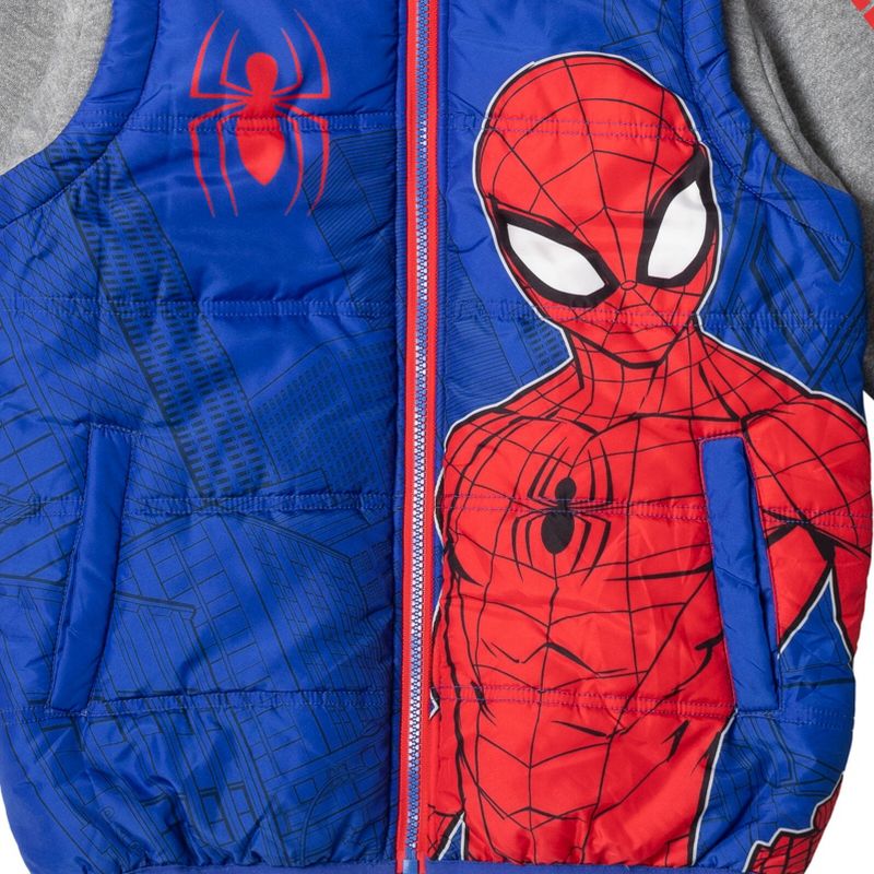 Marvel Spider-Man Zip Up Vest 2fer Jacket Toddler to Big Kid, 4 of 8