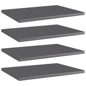 vidaXL Bookshelf Boards 4 pcs High Gloss Gray 15.7 in.x11.8 in.x0.6 in. Engineered Wood - 1 of 4