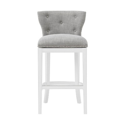 Miranda White Wood Swivel Bar Height Bar Stools - Set of 2