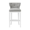 Alaterre Furniture Set of 2 Miranda Swivel Bar Height Stools White: Rubberwood Frame, Polyester Upholstery, Fixed Seat Height 30.75" - 4 of 4