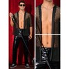 Lars Amadeus Men's Mesh Sheer Open Front Fishnet 3/4 Sleeve Party See Through Cardigan - 4 of 4