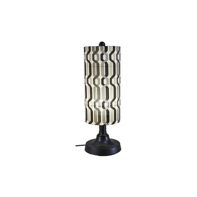 Patio Living Concepts Coronado 30 Table Lamp 62280 with 2 black body and New Twist Caviar outdoor fabric shade