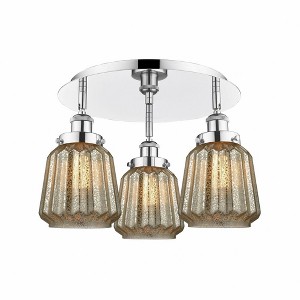Chatham - 3 Light Flush Mount In Art Deco Style-8 Inches Tall and 18.25 Inches Wide - 1 of 1