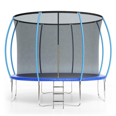GustoWave Trampoline 10FT with Enclosure & Ladder, ASTM Approved Heavy-Duty Outdoor Recreational Trampoline for Kids Adults, 440LB Capacity