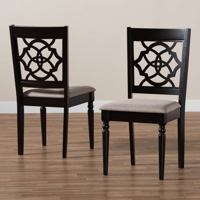 Renaud Sand and Espresso Oak Cane Dining Chair Set