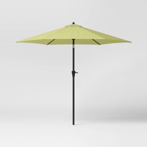 9' Round Outdoor Patio Market Umbrella with Black Pole - Threshold™ - 1 of 4