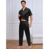 INSPIRE CHIC Men's Satin Nightwear Short Sleeve Shirt Sleep Shorts Casual Pajamas Set 2 Pieces - 2 of 4