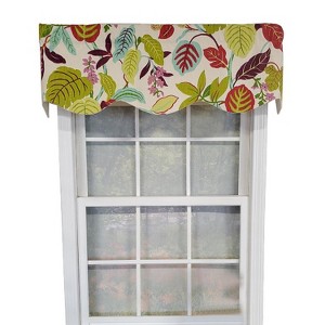 RLF Home Antonia Provence Colorful Leaves and Blossoms Effortless Installation Luxurious Window Treatment Valance 50" X 15" - 1 of 4