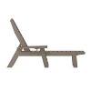 Emma and Oliver Brown 3-Piece Indoor/Outdoor Set with 2 Poly Resin Adjustable Adirondack Loungers with Swivel Cup Holders and 2-Tier Side Table - 3 of 4