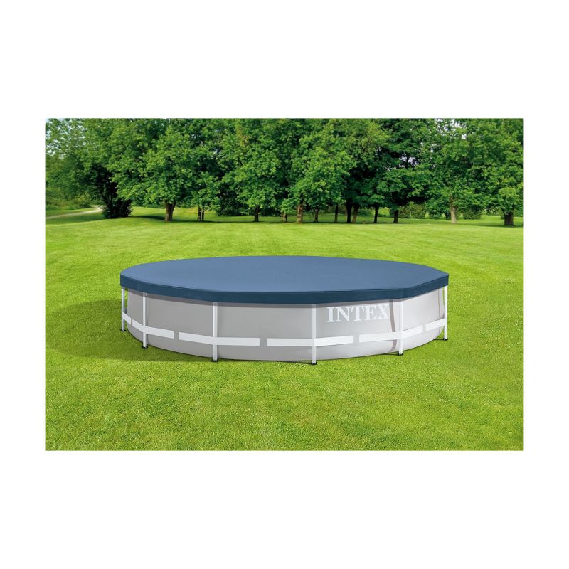 Intex 28031E 12 Foot Round Frame Set Easy Above Ground Swimming Pool Debris Cover with Tie-Down Ropes and Drain Holes, (Pool Sold Separately), 2 of 7