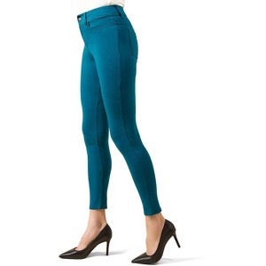 Memoi Women's Faux Denim Ponte Leggings - 1 of 4