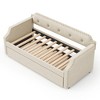 NicBex Twin Size Daybed Upholstered Day Bed with Trundle Bed Twin, Tufted Button and Copper Nail for Apartment - 4 of 4