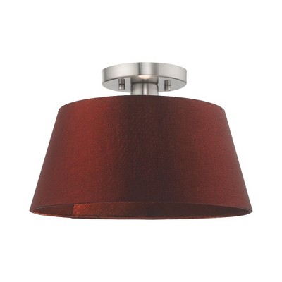Livex Lighting Belclaire 1 - Light Flush Mount in  Brushed Nickel