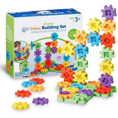 Attop 100-Piece Deluxe Building Set - Ages 3+, Preschool Building Sets, Gears Toys for Kids